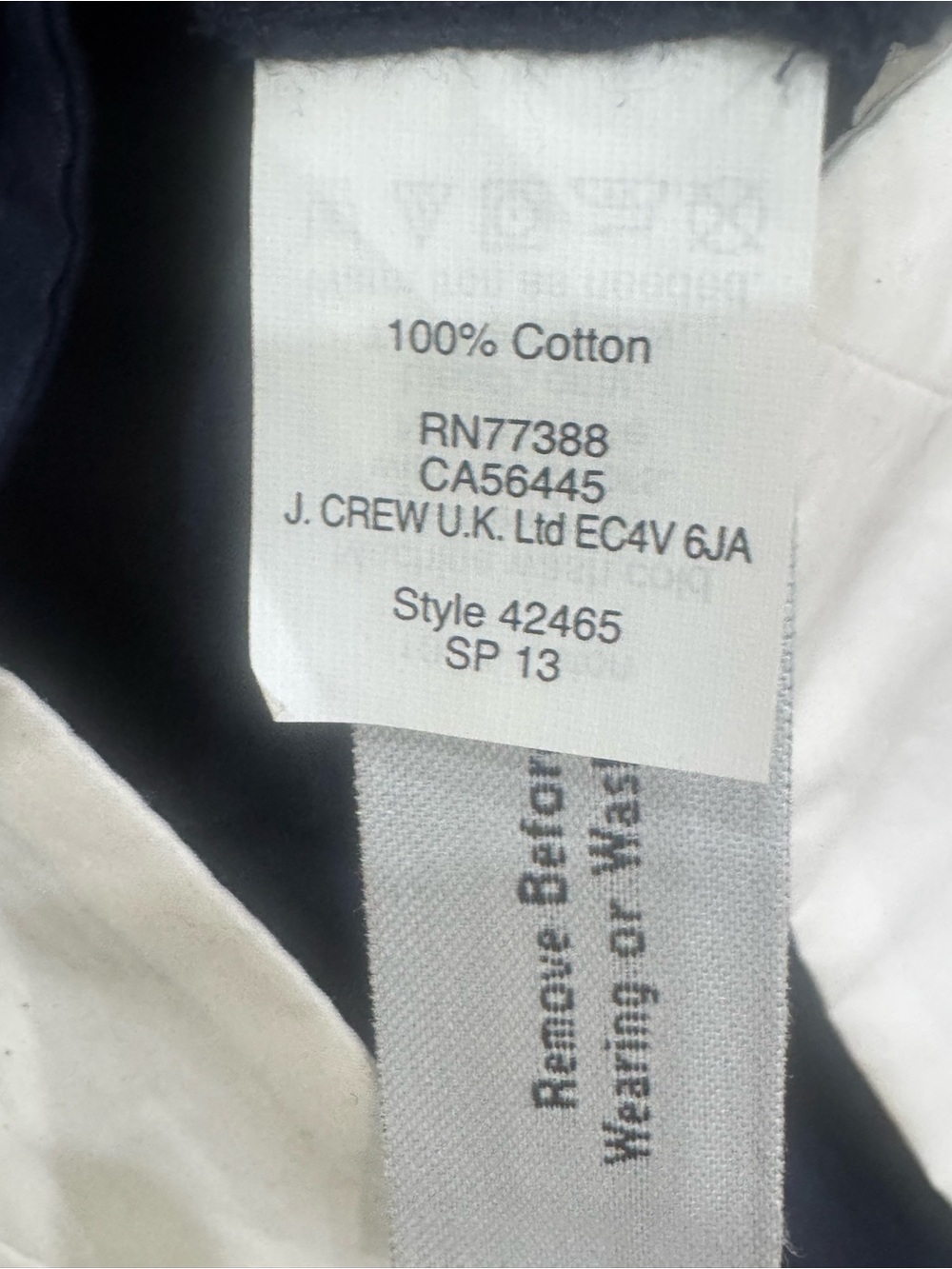 J.Crew Navy & White Contrast Trim Cotton Shift Tunic Dress Size 4 - Picture 5 of 5